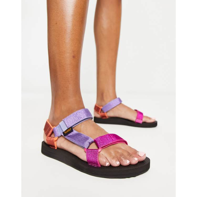 Teva original universal sandals in metallic pink multi ASOS