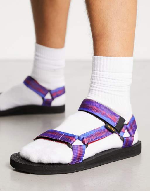 Teva Original universal sandals with tie dye print in purple ASOS