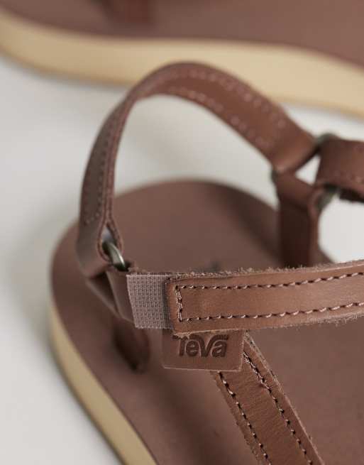 Teva Original Universal Slim Lea sandals in brown neutral, 3 of 4