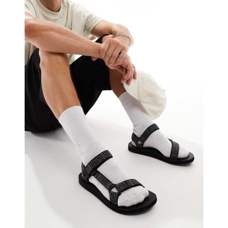 Teva Original Universele sandalen in zwart met etsdruk-print