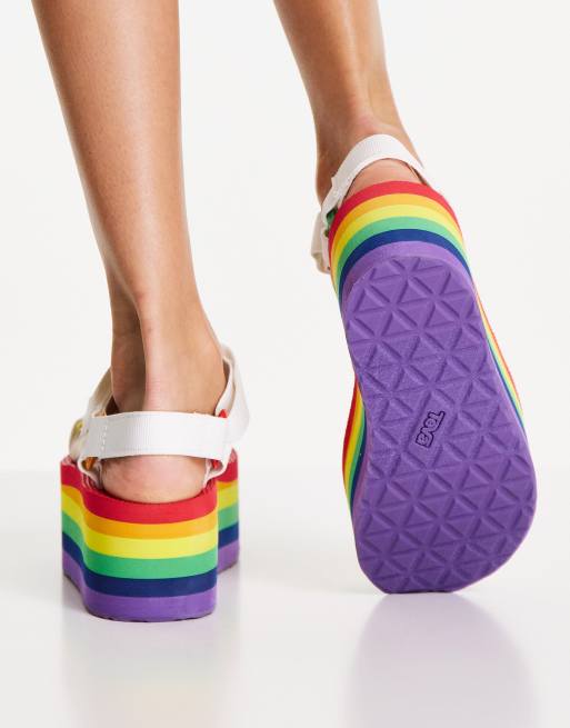 Teva rainbow cheap platform sandals