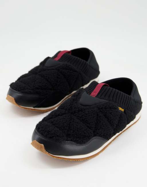 TEVA re-ember moc fleece slippers in black