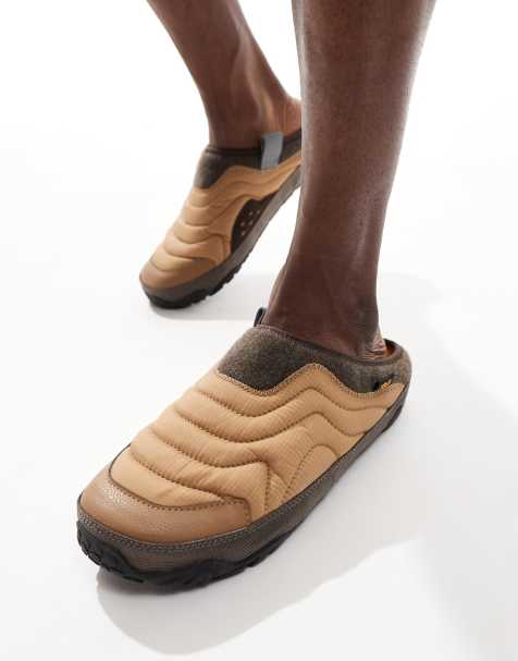 Teva ReEmber Terrain slip on padded mules in tan - view 1
