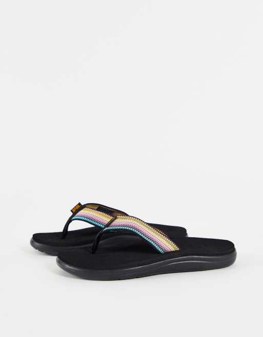 Teva Voya flip flops in black multi
