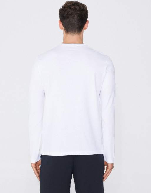 Tezenis 100% cotton long sleeve round neck top in white, 2 of 5