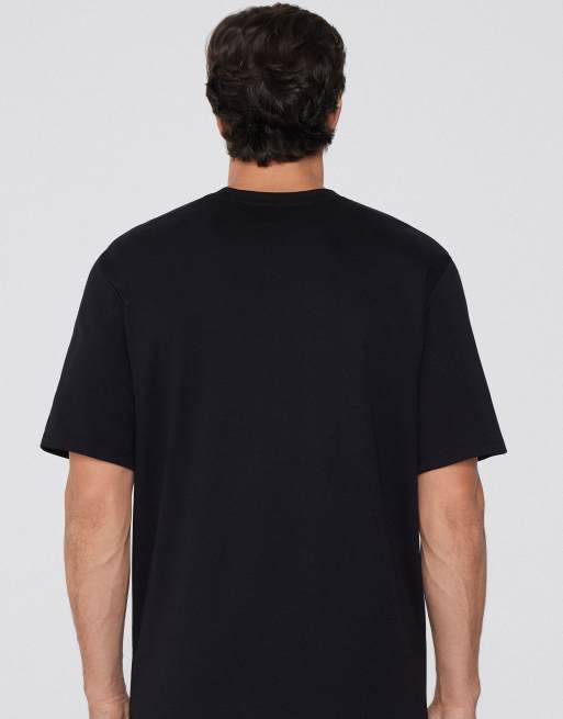 Tezenis 100% heavy cotton round neck t-shirt in black, 2 of 5