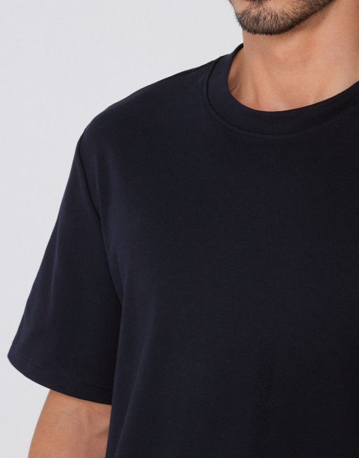 Tezenis 100% heavy cotton round neck t-shirt in dark blue, 3 of 5