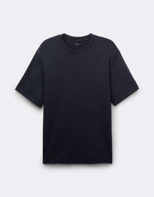 Tezenis 100% heavy cotton round neck t-shirt in dark blue, 5 of 5