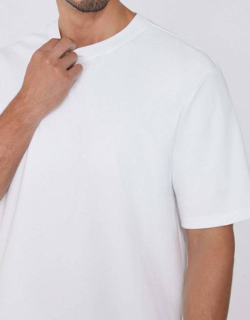 Tezenis 100% heavy cotton round neck t-shirt in white, 3 of 5