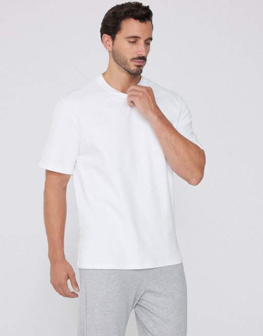 Tezenis 100% heavy cotton round neck t-shirt in white, 4 of 5