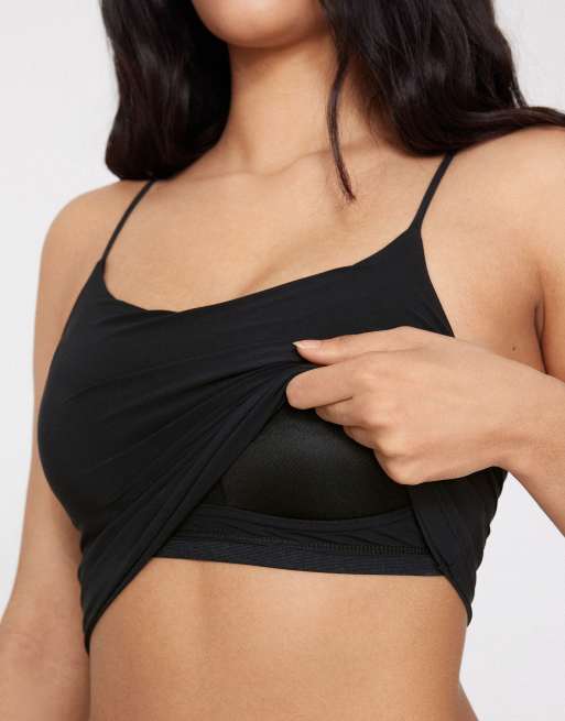 Tezenis 2 in 1 natural lifting adjustable straps in black, 3 of 5