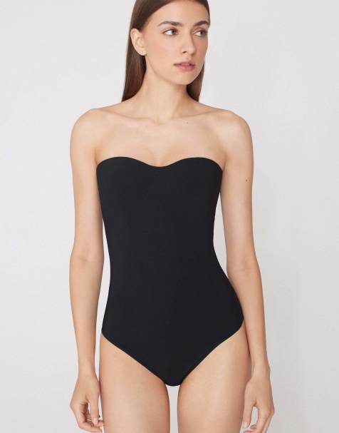 Tezenis 2 in 1 natural lifting bandeau bra body in black - view 1