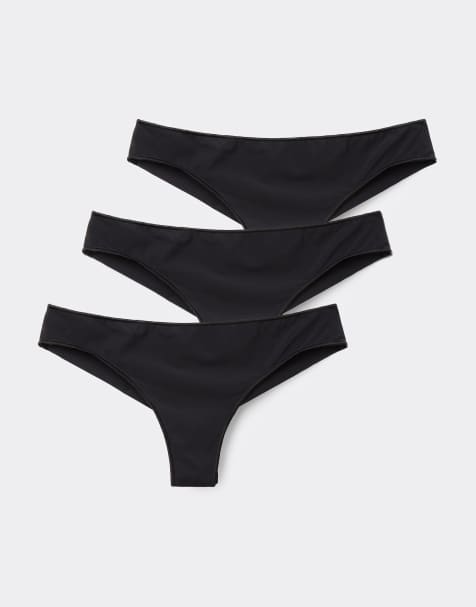 Tezenis 3 pack brazilian briefs in black - view 1