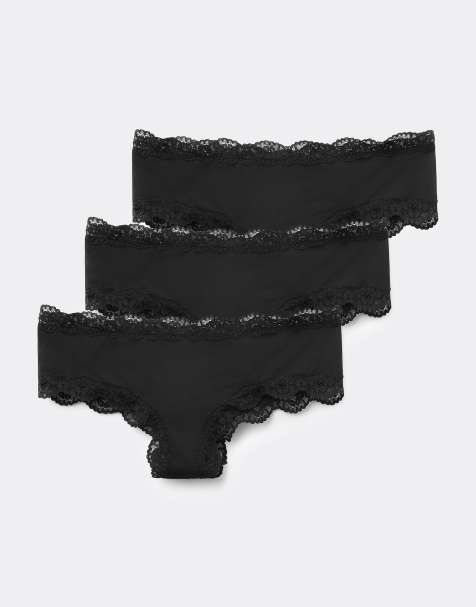 Tezenis 3 pack french knickers in black - view 1