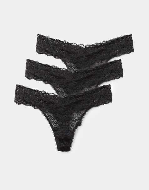 Tezenis 3 pack high-leg g-string in black - view 1