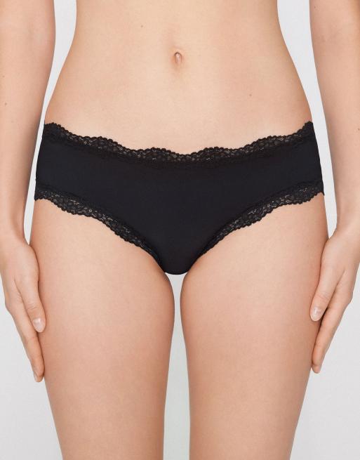 Tezenis 3-pack lace and microfibre knickers in black, 3 of 3