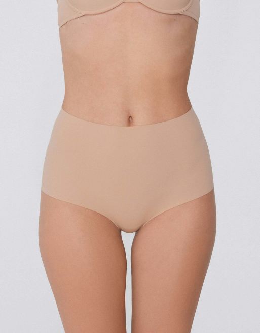 Tezenis 3 pack laser-cut french knickers in beige, 2 of 5