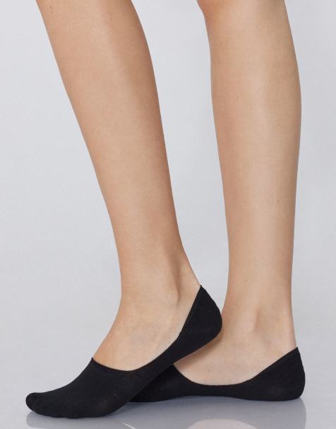 Tezenis 5 pairs of cotton shoe liners in black - view 1