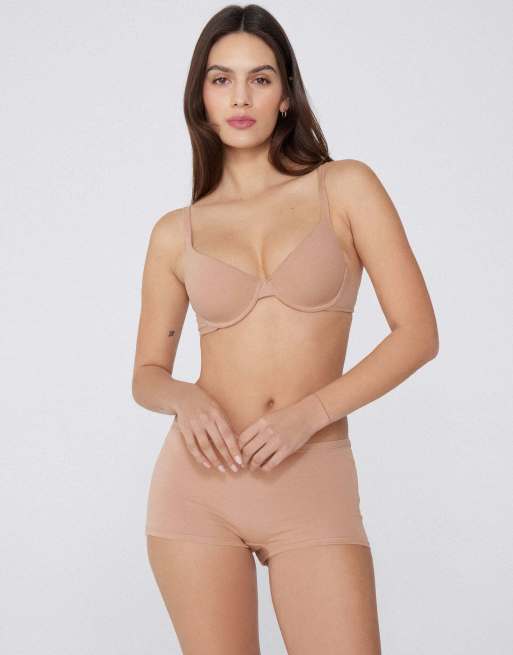 Tezenis Athens cotton push-up bra in beige, 4 of 5