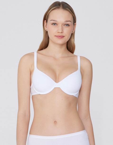 Tezenis Athens cotton push-up bra in white - view 1