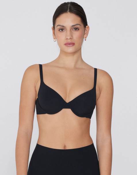 Tezenis Athens microfibre push-up bra in black - view 1