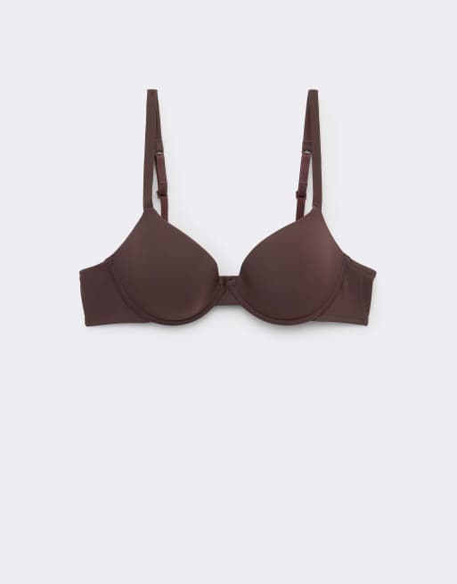 Tezenis Athens microfibre push-up bra in brown, 5 of 5