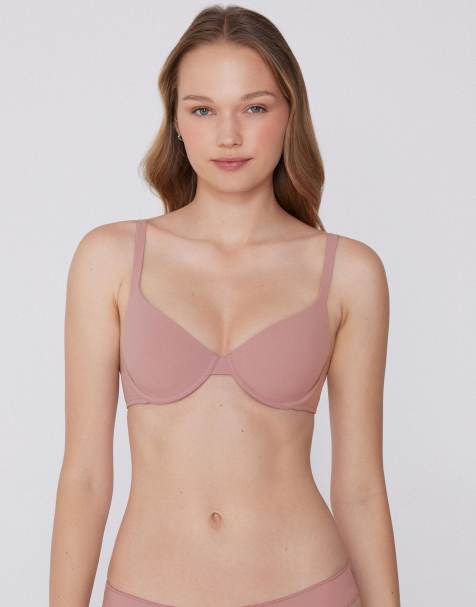 Tezenis Athens microfibre push-up bra in champagne pink - view 1