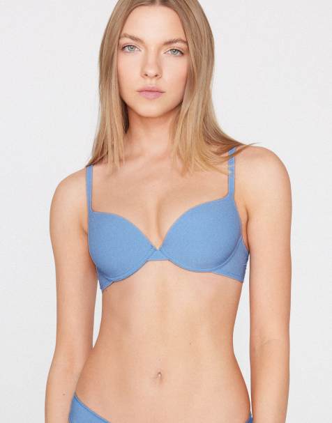 Tezenis Athens microfibre push-up bra in delicate blue - view 1