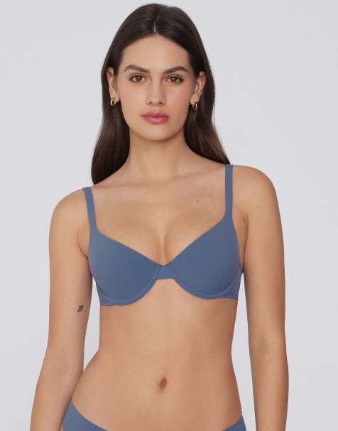 Tezenis Athens microfibre push-up bra in galactic blue - view 1