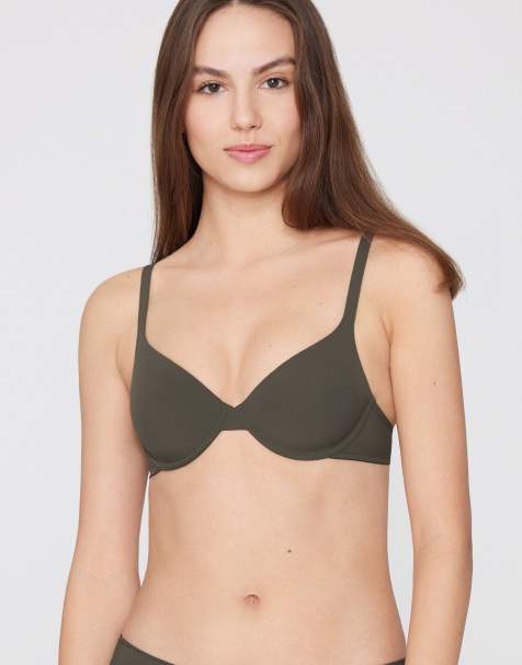 Tezenis Athens microfibre push-up bra in green camo - view 1