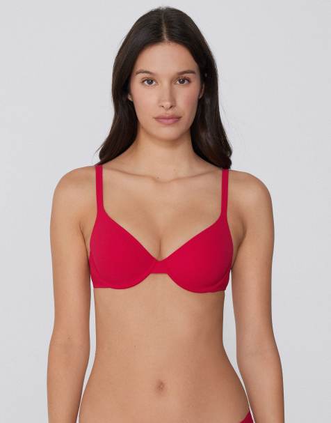 Tezenis Athens microfibre push-up bra in winter red