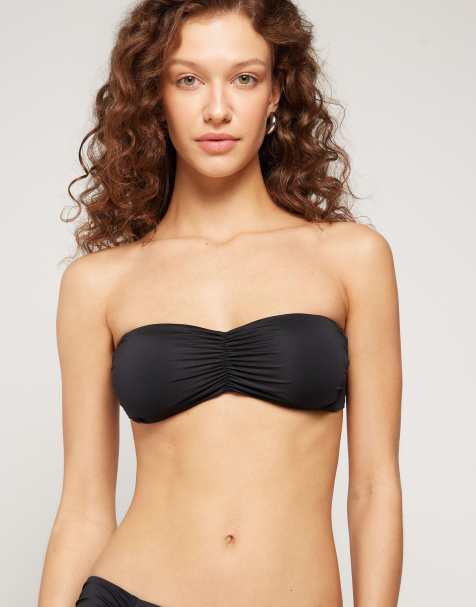Tezenis Bandeau top with removable padding in black