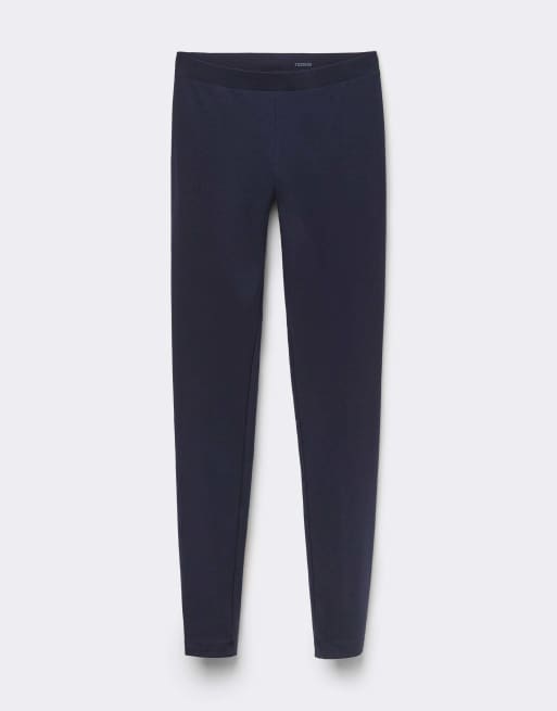 Tezenis Basic cotton leggings in absolute blue, 5 of 6