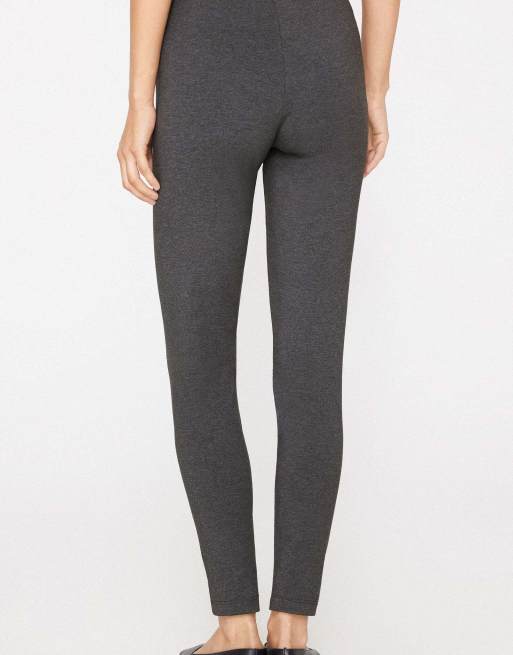 Tezenis Basic cotton leggings in dark grey melange, 2 of 6