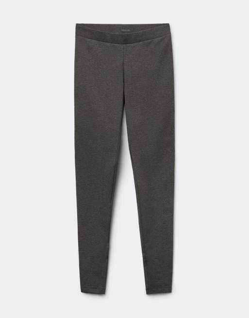 Tezenis Basic cotton leggings in dark grey melange, 5 of 6