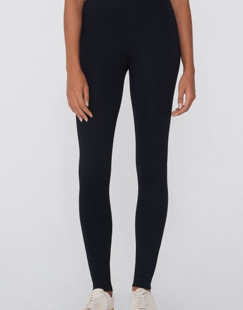 Tezenis Basic milano-stitch leggings in black - view 1