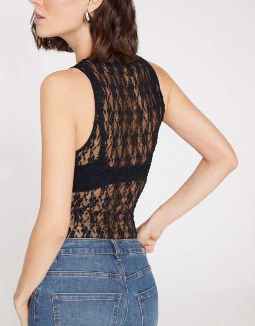 Tezenis Body with wide back straps in black, 3 of 5
