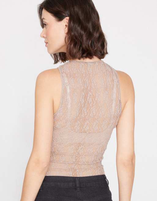 Tezenis Body with wide back straps in natural beige, 2 of 5