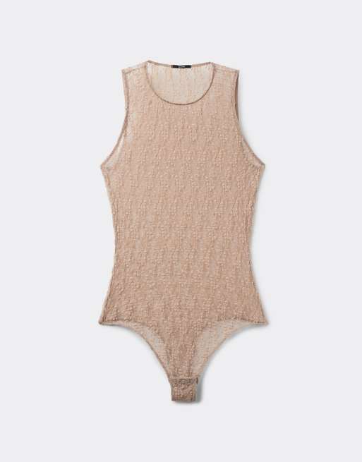 Tezenis Body with wide back straps in natural beige, 5 of 5