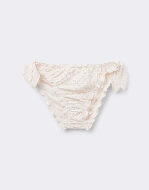 Tezenis boho style bikini bottoms in natural white, 5 of 5
