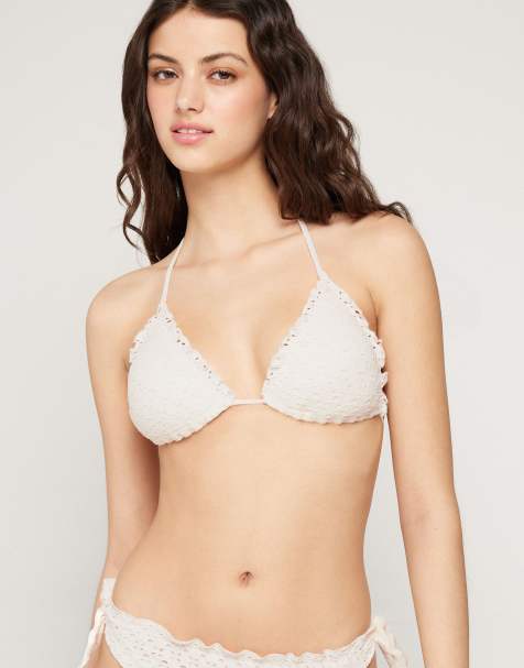 Tezenis boho style bikini top in natural white