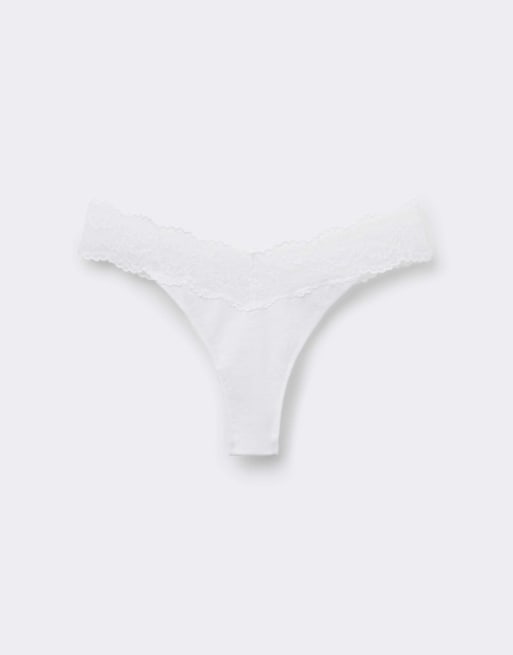 Tezenis Brazilian briefs in cotton and lace in white, 5 of 5