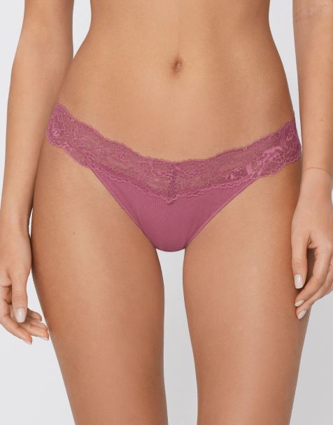 Tezenis Brazilian lace briefs in cameo pink - view 1