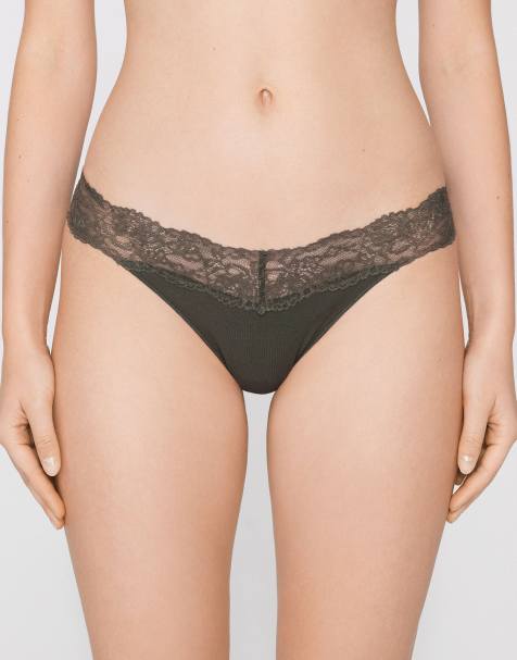 Tezenis Brazilian lace briefs in green camo - view 1