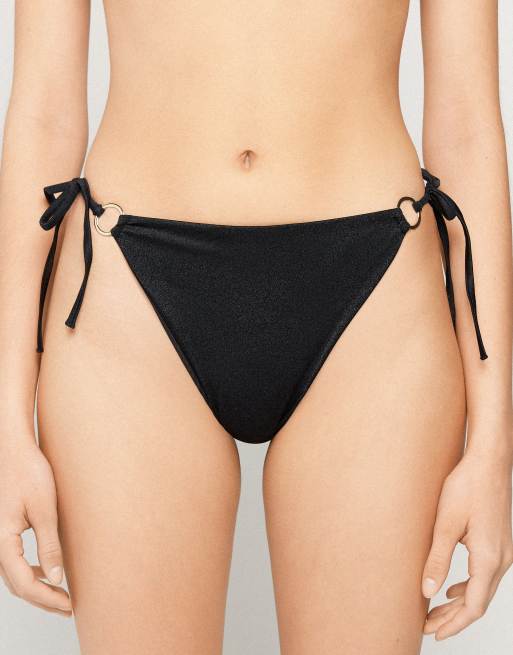 Tezenis Royal essence triangle bikini set in black, 6 of 6