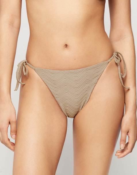 Tezenis brazillian sparkling touch bikini bottoms in gold - view 1