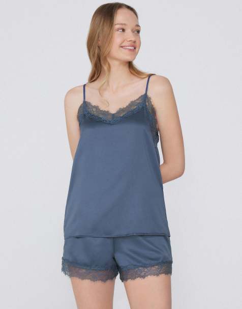 Tezenis Camisole with narrow shoulder straps in galactic blue - view 1