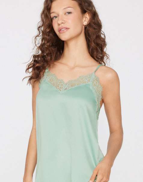 Tezenis Camisole with narrow shoulder straps in mint green - view 1