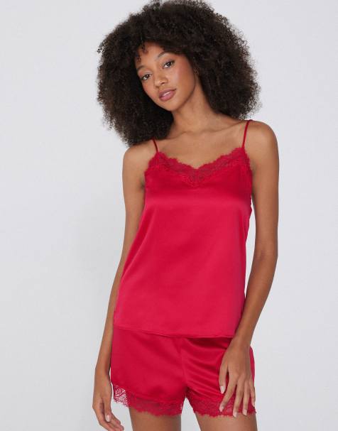 Tezenis Camisole with narrow shoulder straps in winter red - view 1