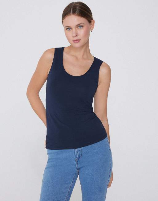 Tezenis Camisole with wide straps in absolute blue, 4 of 5